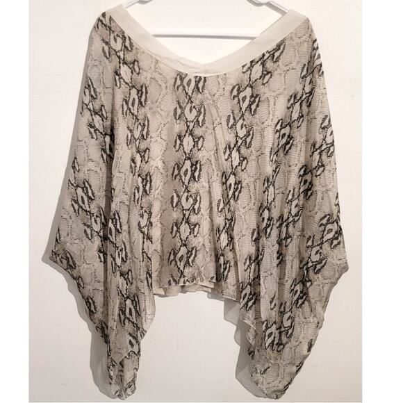 Sofia Italy Silk Blend Python Print Oversized Flowy Blouse Top OSFM - Picture 3 of 8